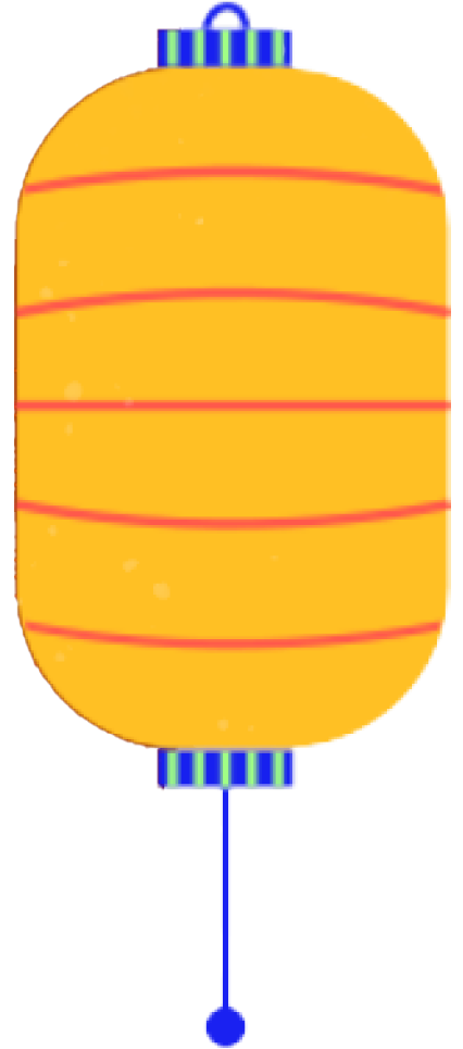 A yellow balloon with red lines