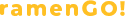 Website logo in yellow written RamenGO!